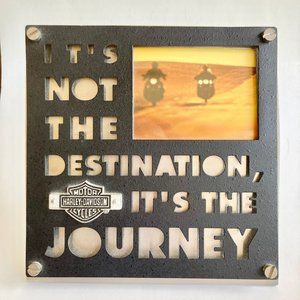 Vintage Harley Davidson Picture Photo Frame Motorcycle Destination Journey Logo
